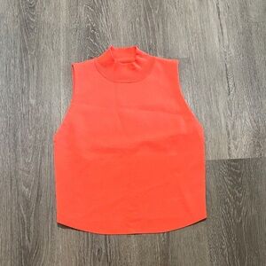 House of Harlow 1960 Orange Mock Neck Sleeveless Top